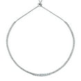 thumbnail image 3 of BERRICLE Sterling Silver Vintage Inspired Art Deco Baguette Cut Cubic Zirconia CZ Statement Graduated Tennis Necklace for Women, Rhodium Plated, 2 Piece, 3 of 19