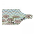 thumbnail image 1 of Floral Cutting Board, Vintage Themed Graphic Peony Flowers and Birds on Grunge Zigzags, Decorative Tempered Glass Cutting and Serving Board, in 3 Sizes, by Ambesonne, 1 of 2