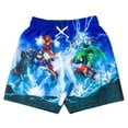 thumbnail image 4 of Marvel Avengers Iron Man Captain America Black Panther UPF 50+ Rash Guard Swim Trunks Outfit Set Toddler to Big Kid, 4 of 5