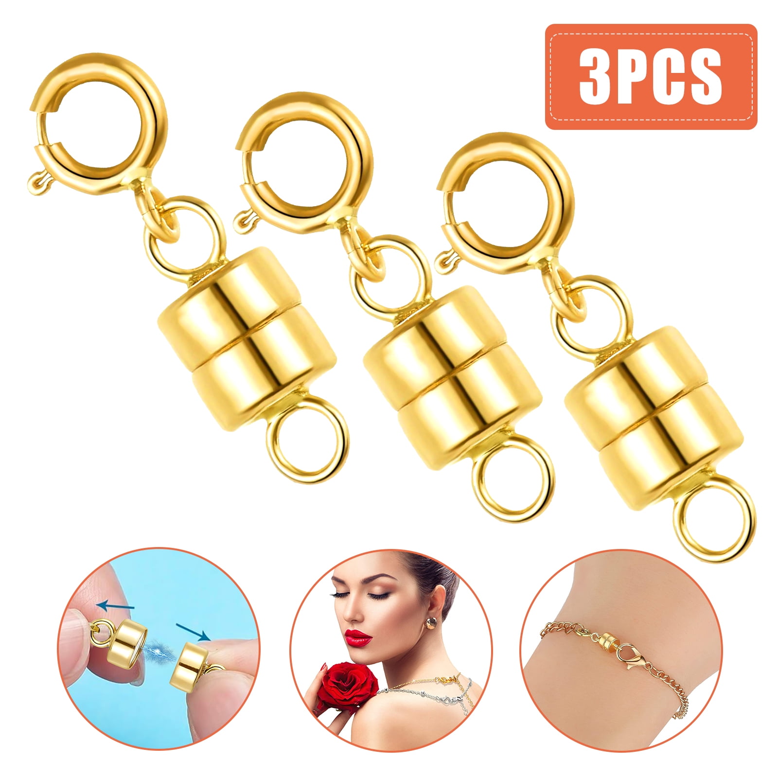3pcs 925 Sterling Silver Magnetic 