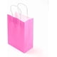 thumbnail image 2 of 12 bolsas de papel kraft de color rosa intenso, lisas, rectangulares, con asas de cordel de papel. Medidas: 15 x 11 x 6 cm., 2 of 4
