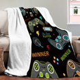 thumbnail image 6 of Gaming Blankets for Boys, Soft Flannel Gamer Throw Blankets, Black Fluffy Cozy Gamepad Blankets, Warm Fuzzy Video Game Controller Blankets for Teen Men Birthday Gifts Sofa Couch Bed Decor, 50x60 Inch, 6 of 6