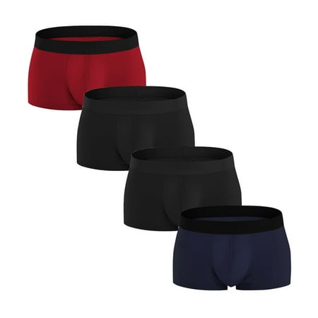 

Gubotare Men Boxers Men s Breathable Underwear Cotton Bikini Briefs No Fly Wide Waistband Underpants Low Rise Brief Red Black Navy M
