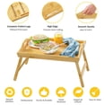 thumbnail image 2 of Bambloom Foldable Bed Tray Table,Bamboo Breakfast Tray for Sofa,Eating,TV,Beige, 2 of 7