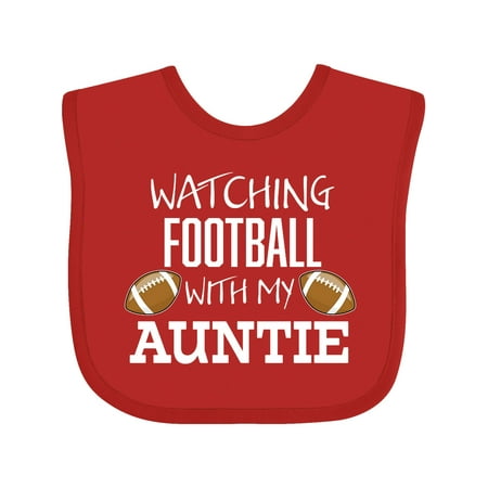 

Inktastic Watching Football with My Auntie Gift Baby Boy or Baby Girl Bib