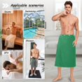 thumbnail image 7 of Ryvnso Men's Adjustable Shower Wrap Teal Green Bath Towels with Snap Closure 28 x 60 inch, 7 of 7