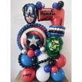 thumbnail image 4 of 41 piezas de globos de cumpleaños de Los Vengadores, juego de fiesta con temática de anime de dibujos animados, decoraciones de globos para niños, arreglo de escena de pared de fondo, 4 of 4
