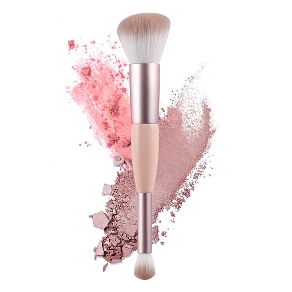 Brocha de maquillaje ACMEBEAUTY de doble punta, suave para rubor tipo kabuki
