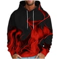 thumbnail image 1 of Fengqque Chandails à Capuchon pour Hommes Grande Taille à Cordon Décontracté Manches Longues Imprimé Flamme 3D Graphique Chandail à Col Rond Chandails Molletonnés Rouge 14(TTTG), 1 of 5