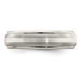 thumbnail image 4 of Diamond2Deal Titanium Brushed & Polished w/Sterling Silver 6mm Men's Band Size 8, 4 of 6
