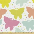 thumbnail image 1 of Colorful Fabric by the Yard, Spring Nature Pattern with Little Dots and Pastel Butterfly Silhouettes, Decorative Upholstery Fabric for Sofas and Home Accents, 5 Yards, Multicolor by Ambesonne, 1 of 4