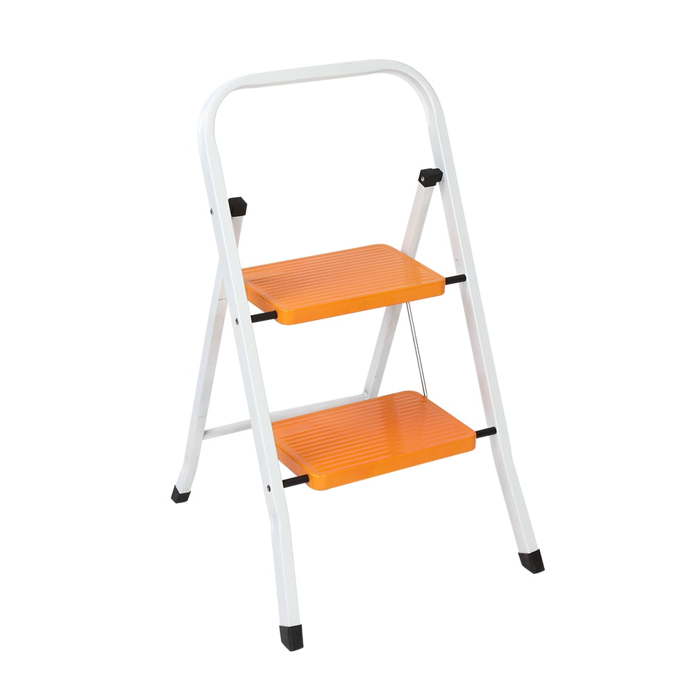 6 Step Ladder for 12 Feet High Ceiling, Folding Step Stool with Handgrip &  Anti-Slip Wide Pedal, Portable Lightweight Aluminum Stepladder for Kitchen