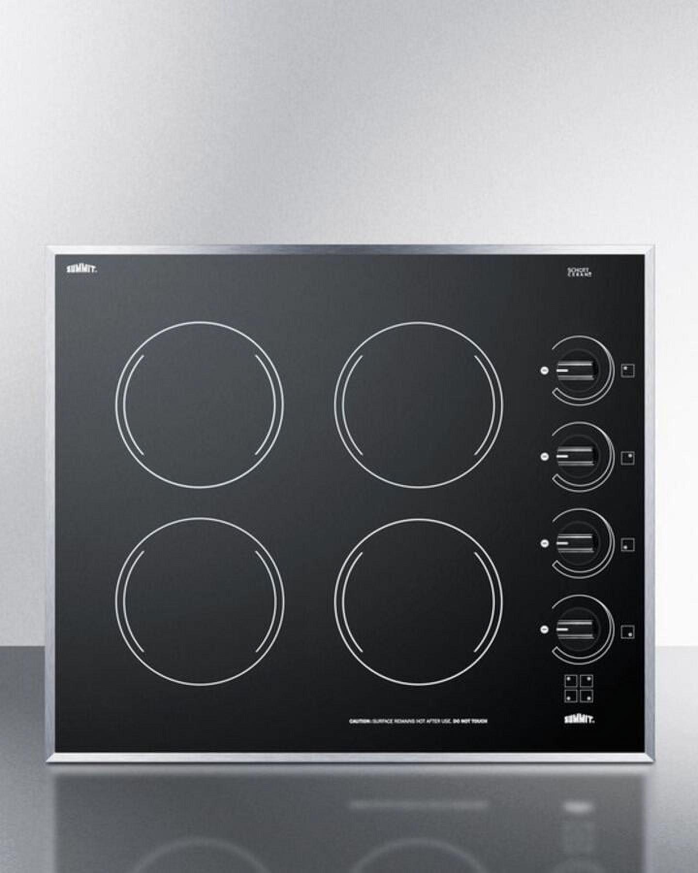 Summit 24-Inch 4-Burner Glass Electric Cooktop