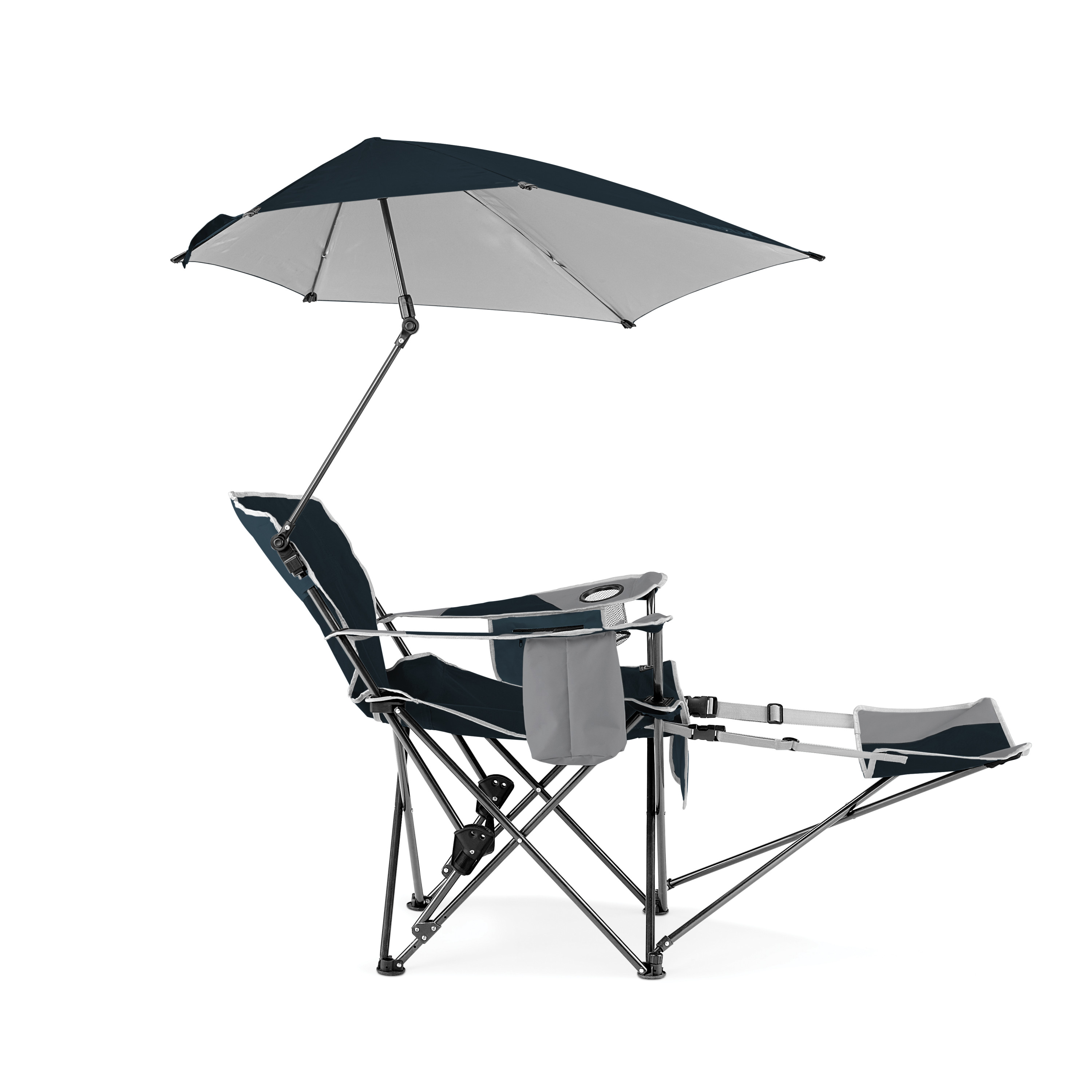 Sport-Brella Blue Camping Chair, with Clamp-On Sun Shade - image 2 of 8