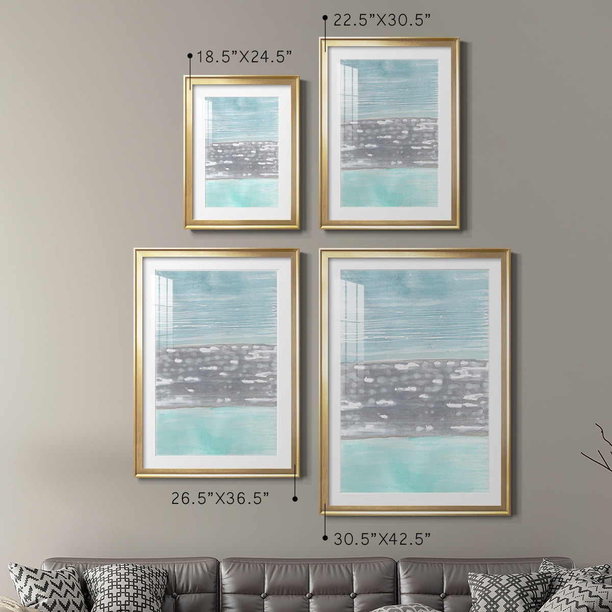 Wexford Home Hydrusphere I Premium Framed Print, 30.5" x 42.5" - Ready to Hang, Gold (Set of 2)