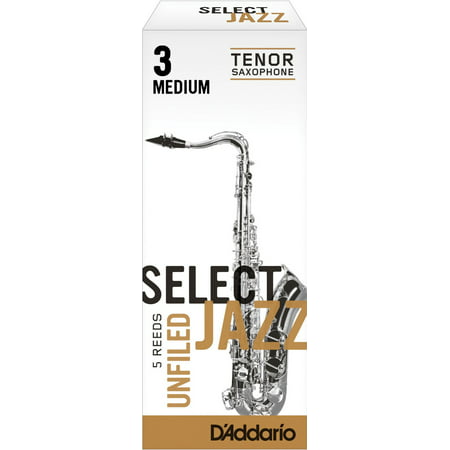 D’addario Select Jazz Unfiled Bb Tenor Sax Reeds  5ct, 3 Medium