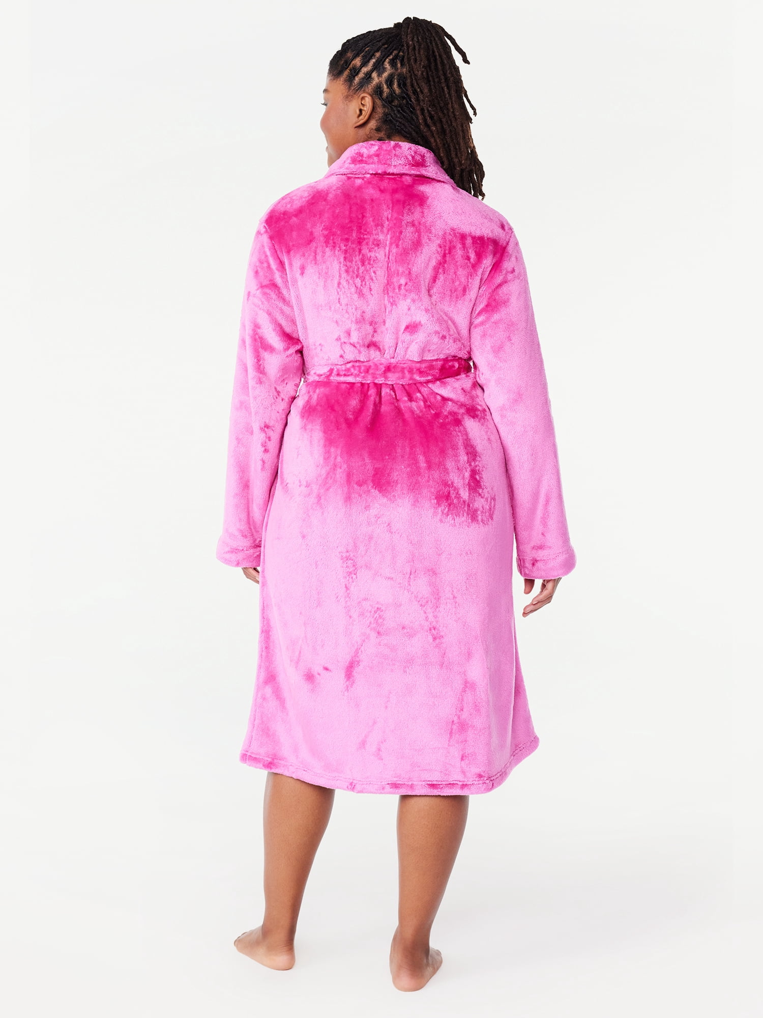 Joyspun Women's Plush Sleep Robe, Size S to 3X