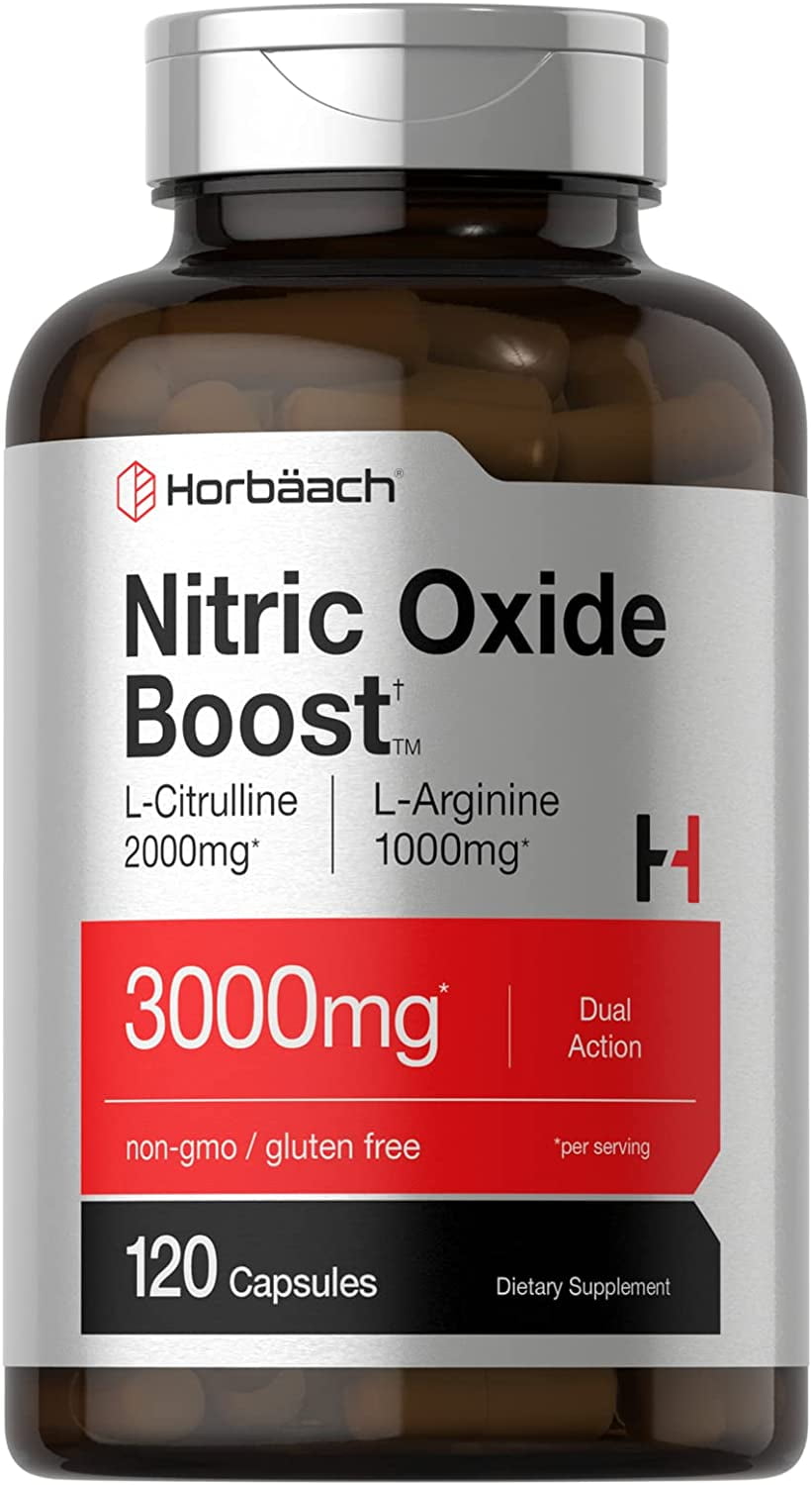 Nitric Oxide Booster 3000mg | 120 Capsules | Nitric Oxide Pills with L Arginine and L Citrulline for Men and Women| Non-GMO, Gluten Free Pre Workout Supplement  | by Horbaach
