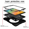 thumbnail image 3 of SaniMore for iPad 10.2" (9th/8th/7th Generation, 2021/2020/2019) Case with Pencil Holder, 3-Layer Protection Cover Built-in Shoulder & Handle Strap Kickstand Shockproof Protective Shell, Black, 3 of 8