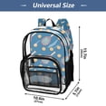 thumbnail image 2 of ALAZA Clear Backpack Tennis Racket Balls on Blue PVC Transparent BookBag, 2 of 7