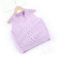 thumbnail image 2 of Zshosam Baby Kids Sweater Vest Soft School Uniform Sleveeless Waistcoat Vest(Purple,11-12 Years), 2 of 6