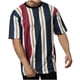 thumbnail image 1 of Camisetas de Manga Corta de los Hombres Casual Raya Cuello Redondo, Camiseta Ligera de Poliéster para Regalos Al Aire Libre, Viajes Y Familia, 1 of 5