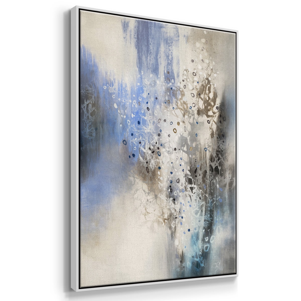 Glacier Stones Framed Premium Gallery Wrapped Canvas - Ready to Hang - 27 x 41 - White Floating Frame