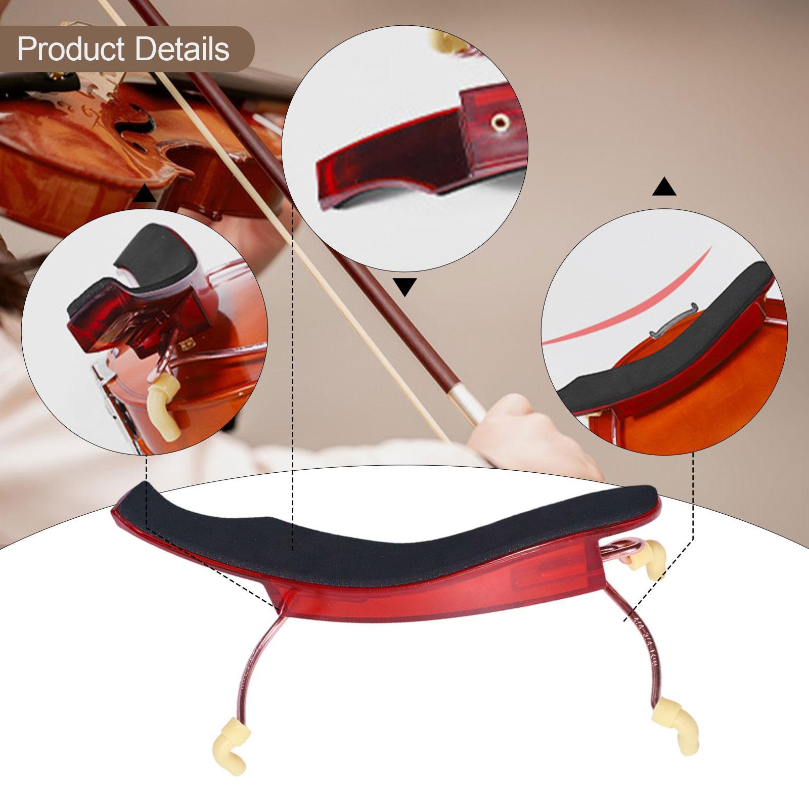 Violin Shoulder Rest Support Cushion Chin Rest Soft Silicone Non Slip Adjustable for Kids Adults Practice