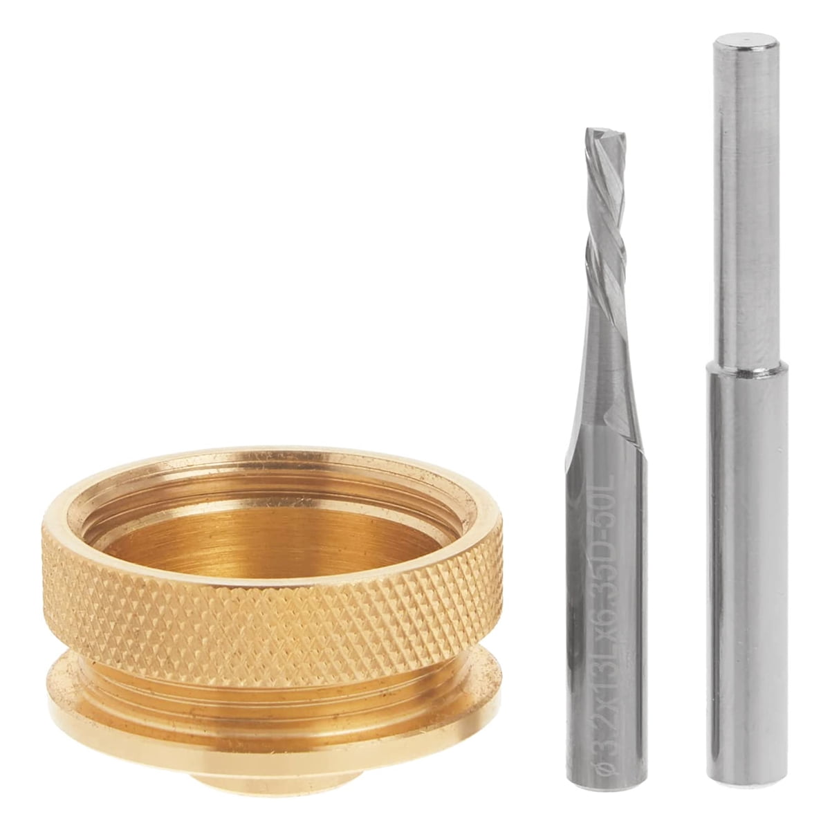 POWERTEC Router Bits Solid Brass Inlay Kit w/Butterfly Template 7 in 1 Decorative Bowtie (71869)