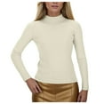 thumbnail image 2 of WEAIXIMIUNG Demi-Col Roulé avec un Chandail sur le Dessus pour Femmes Automne et Hiver, 2 of 9