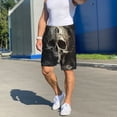 thumbnail image 6 of Pofeuu Gold Pattern Skull Print Men's Soft Woven Elastic Waistband Sleep Pajama Short-Medium, 6 of 6