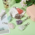 thumbnail image 5 of 14pcs 7 Colors Raw Keychain Charm Round Gemstone Keychain Pendant Decoration with Iron Lobster Claw Clasps for Jewelry Making Nuggets grey, 5 of 7