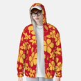 thumbnail image 3 of Pofeuu Red Vintage Flowers Print Sun Protection Outdoor Lightweight Full Zip UV Cooling Hoodie Long Sleeve Summer Clothing for Outdoor Hiking-Medium, 3 of 5