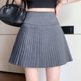 thumbnail image 6 of Levmjia Womens Pleated Short Skirt High Waist A Line Skirt Solid Color Anti Chafing Lined Mini Skirt Soft Stylish For Daily Dating Party Vacation Spring Summer Wear, 6 of 7