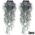 thumbnail image 2 of Girlsshop 2X Artificial Ivy Flower Vine Garland Hanging Home Garden Trailing Basket Plant,purple, 2 of 9