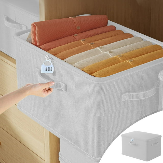 Dvkptbk Storage Bages Locking Storage Boxes Baskets Home Clothes Clothes Closet Layered Organizer Gods Loadeds Quilt Pants Password Storage Box Storage & Organization