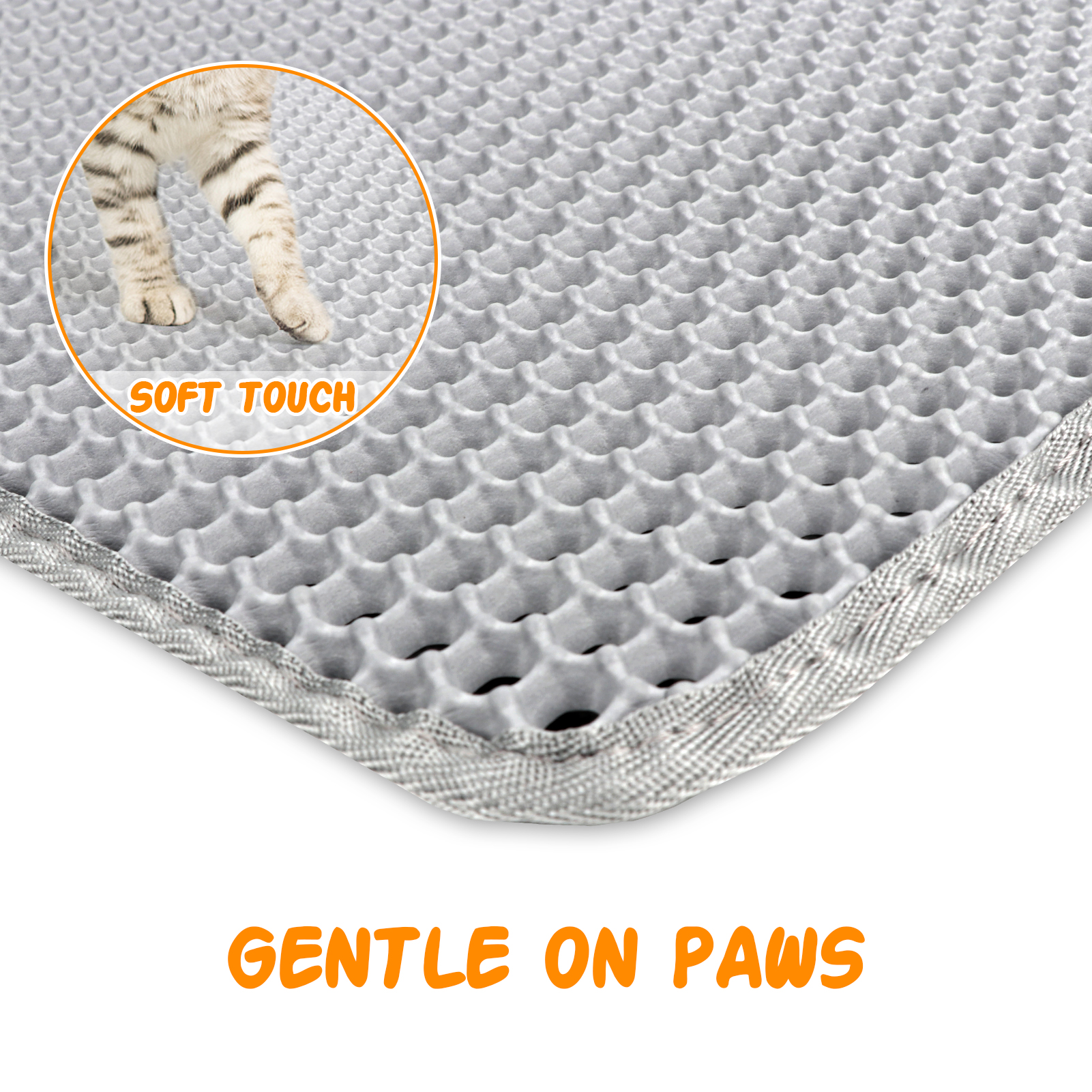 Zalalova 36" x 24" Cat Litter Mat, Honeycomb Double Layer photo 2