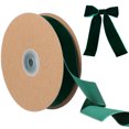 thumbnail image 1 of GOOHOCHY 1 rollo de cinta no elástica de 2,5 cm de ancho para accesorios de ropa, cintas flocadas para envolver, cinta decorativa para bricolaje, para el hogar y la tienda (verde oscuro), 1 of 7
