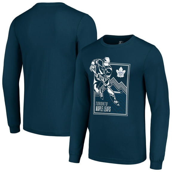 Men's Starter Blue Toronto Maple Leafs Player Grid Long Sleeve T-Shirt