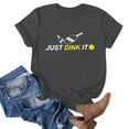 thumbnail image 3 of WREESH Women's Summer Crew Neck T-Shirt Fashion Print Short Sleeve Out Blouse Dark Gray, 3 of 4