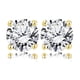 thumbnail image 1 of Aros Solitarios de Diamantes Redondos de 0,75 Quilates con 4 Puntas Bañados en Oro Amarillo de 18 K sobre Plata, 1 of 5