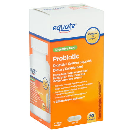 Equate Digestive Care Probiotic Capsules, 70
