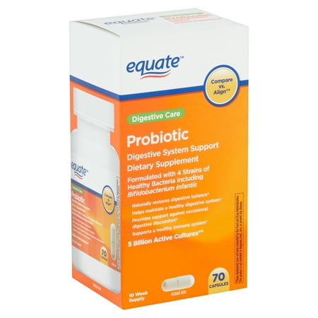 Equate Digestive Care Probiotic Capsules, 70 (Best Yogurt With Live Probiotics)