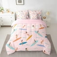 thumbnail image 2 of Erosebridal Women Surfing Bed in a Bag Twin Size, Summer Beach Bed Set, Ocean Sport Bed Sheets Setp with Comforter, Pink Super Cozy Room Decoration, Reversible 7 Pieces, 2 of 5