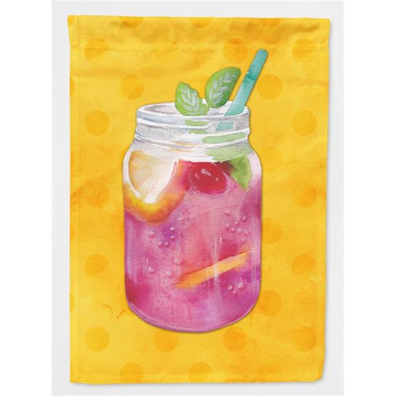 Mason Jar Cocktail Yellow Polkadot Flag Canvas - House Size