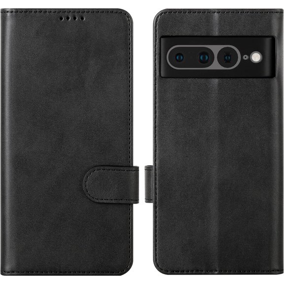 Case for Google Pixel 7 Pro (Not for 7) Wallet Flip Cover [RFID Blocking] [3 Card Holder 1 Money Pocket] [Magnetic Closure] [Stand Kickstand] PU Leather Folio Case for Pixel 7 Pro - Black