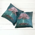 thumbnail image 2 of Ambesonne Tree Throw Pillow Cover 2 Pack, Pink Blossom Art, 18", Lilac Petrol Blue, 2 of 6