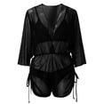 thumbnail image 3 of Aayomet High Waisted Bikini Swimsuits With Beach Jumpsuits Bikini Bathing Three Piece Women Suits Swimwears Tankinis Set,Black M, 3 of 4