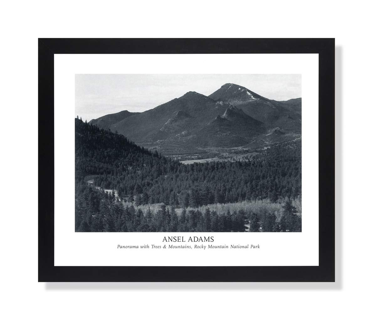 Ansel Adams B//W Photo Panorama Rocky Mountain Park Wall Picture Black Framed