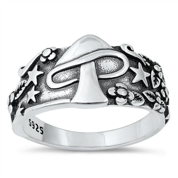 All in Stock Magical Mushroom Ring Sterling Silver Size 9